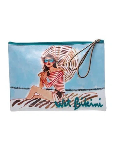 Pre-owned Henri Bendel Pvc Clutch In Blue