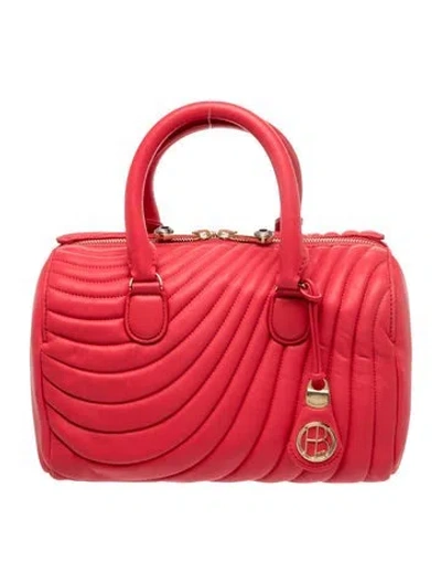 Pre-owned Henri Bendel Quilted Top Handle Bag In Red