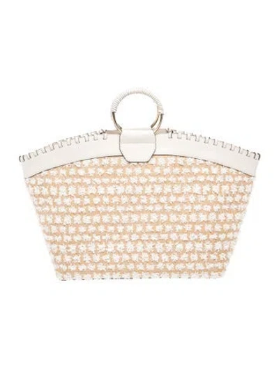 Pre-owned Henri Bendel Raffia Minaudière In Neutral