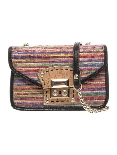 Pre-owned Henri Bendel Raffia Shoulder Bag In Black