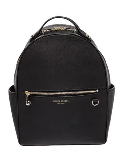 Pre-owned Henri Bendel Saffiano Leather Backpack In Black