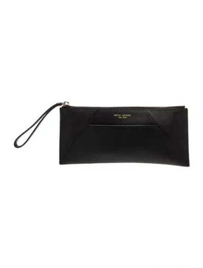 Pre-owned Henri Bendel Saffiano Leather Clutch In Black