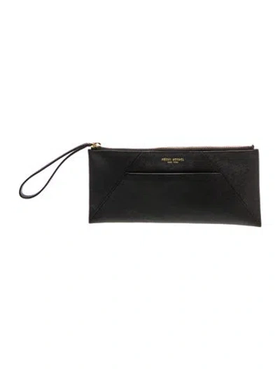 Pre-owned Henri Bendel Saffiano Leather Clutch In Black