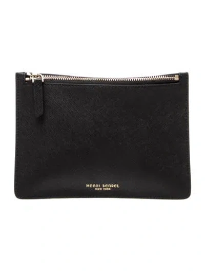 Pre-owned Henri Bendel Saffiano Leather Clutch In Black
