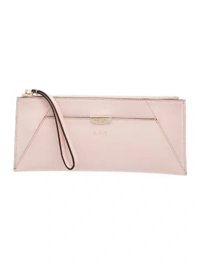 Pre-owned Henri Bendel Saffiano Leather Clutch In Pink