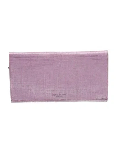 Pre-owned Henri Bendel Saffiano Leather Clutch In Purple