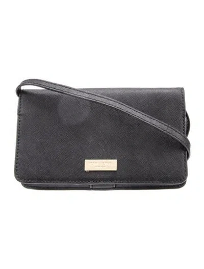 Pre-owned Henri Bendel Saffiano Leather Crossbody Bag In Black