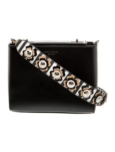 Pre-owned Henri Bendel Saffiano Leather Crossbody Bag In Black