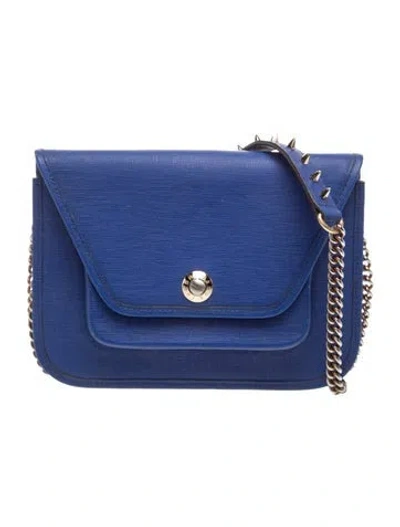 Pre-owned Henri Bendel Saffiano Leather Crossbody Bag In Blue