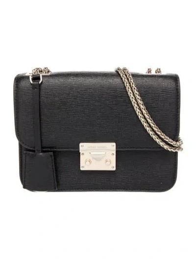 Pre-owned Henri Bendel Saffiano Leather Shoulder Bag In Black