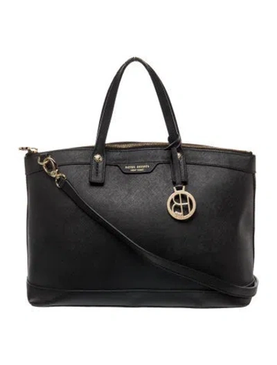 Pre-owned Henri Bendel Saffiano Leather Shoulder Bag In Black