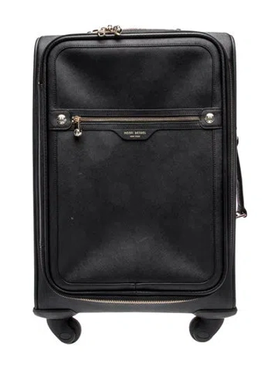 Pre-owned Henri Bendel Saffiano Leather Suitcase In Black