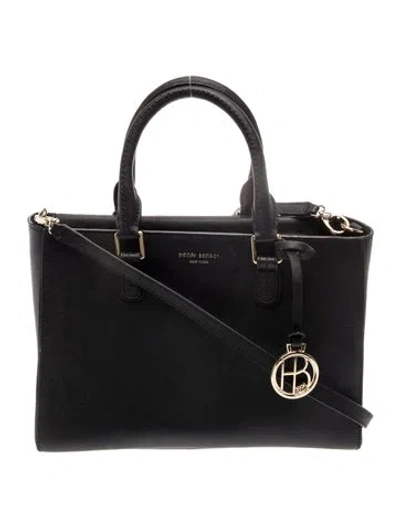 Pre-owned Henri Bendel Saffiano Leather Top Handle Bag In Black