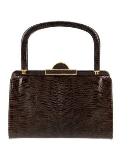 Pre-owned Henri Bendel Saffiano Leather Top Handle Bag In Brown