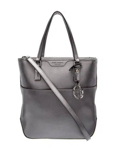 Pre-owned Henri Bendel Saffiano Leather Top Handle Bag In Gray