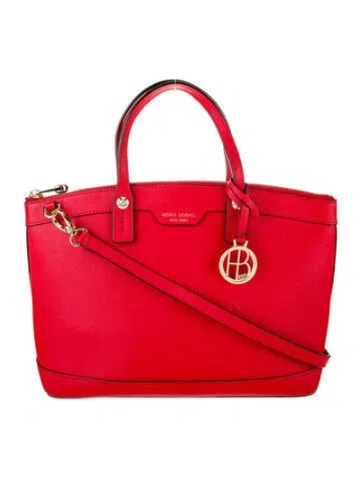 Pre-owned Henri Bendel Saffiano Leather Top Handle Bag In Red