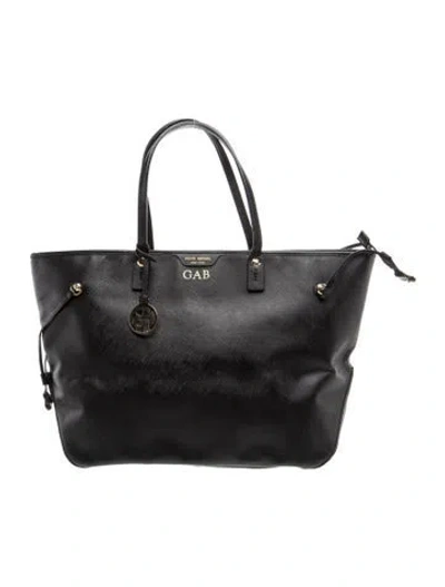 Pre-owned Henri Bendel Saffiano Leather Tote In Black