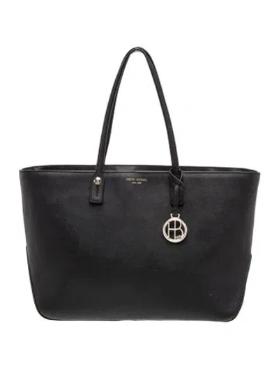 Pre-owned Henri Bendel Saffiano Leather Tote In Black