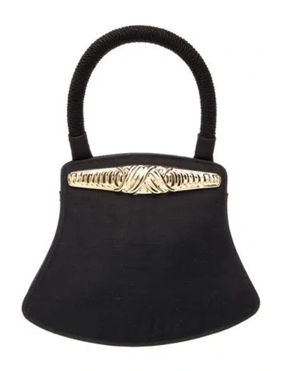Pre-owned Henri Bendel Satin Top Handle Bag In Black