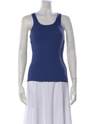 Pre-owned Henri Bendel Scoop Neck Sleeveless Top In Blue