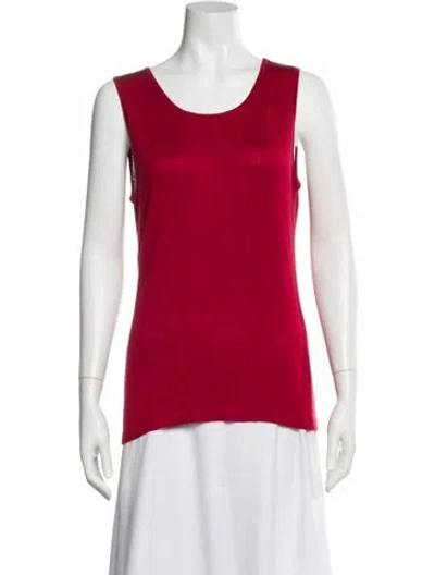 Pre-owned Henri Bendel Scoop Neck Sleeveless Top In Red