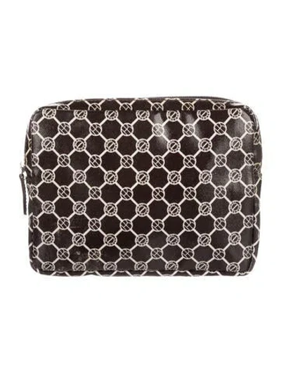 Pre-owned Henri Bendel Signature Stripe Cosmetic Bag In Neutral