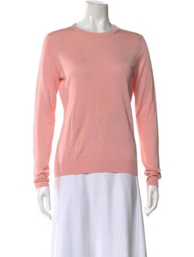 Pre-owned Henri Bendel Silk Crew Neck Sweater In Pink