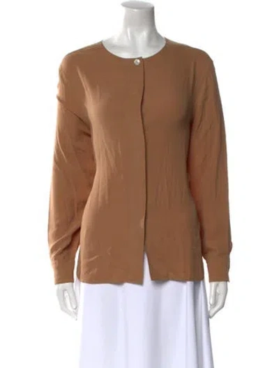 Pre-owned Henri Bendel Silk Crew Neck Sweatshirt In Brown