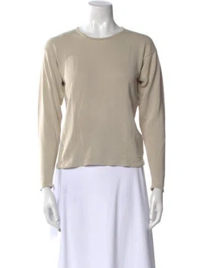 Pre-owned Henri Bendel Silk Crew Neck Top In Neutral