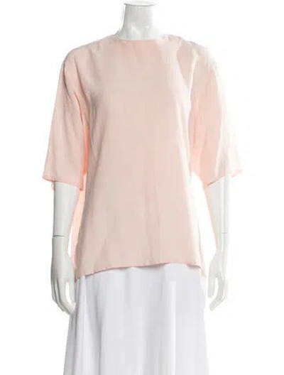 Pre-owned Henri Bendel Silk Crew Neck Top In Pink