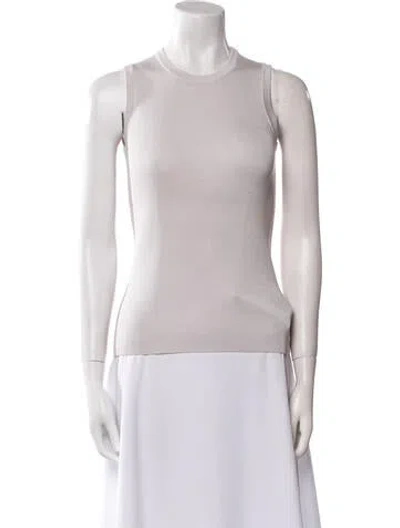 Pre-owned Henri Bendel Silk Crew Neck Top In White