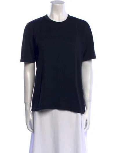 Pre-owned Henri Bendel Silk Crew Neck T-shirt In Black