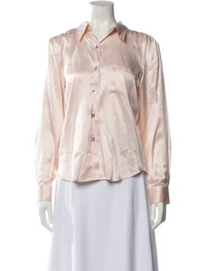 Pre-owned Henri Bendel Silk Long Sleeve Blouse In Pink