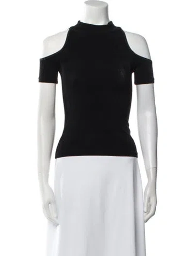 Pre-owned Henri Bendel Silk Mock Neck Top In Gray