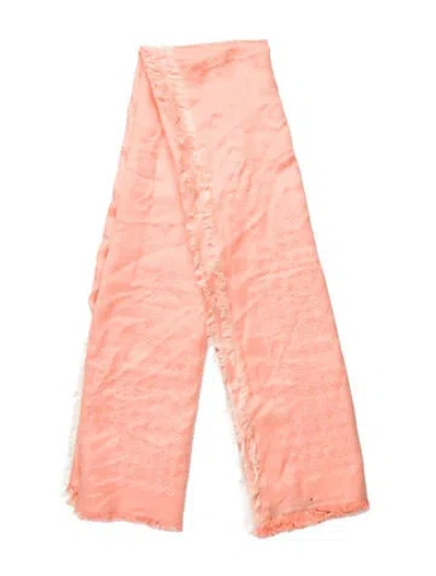 Pre-owned Henri Bendel Silk Printed Scarf In Pink