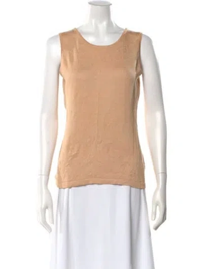 Pre-owned Henri Bendel Silk Scoop Neck Sweater In Neutral