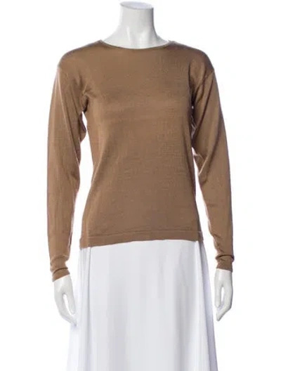 Pre-owned Henri Bendel Silk Scoop Neck Sweater In Neutral