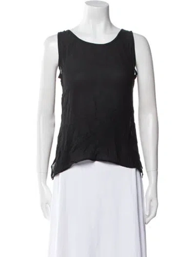 Pre-owned Henri Bendel Silk Scoop Neck Top In Black