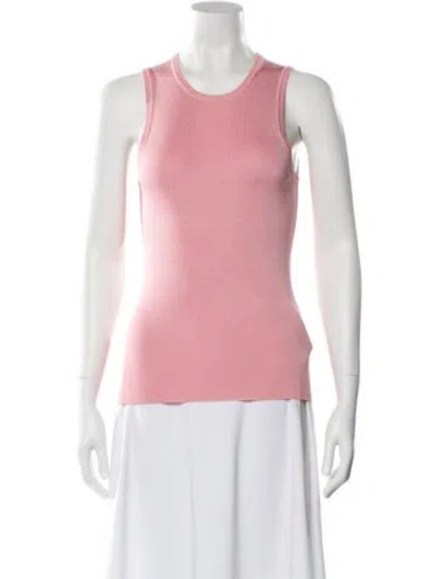 Pre-owned Henri Bendel Silk Scoop Neck Top In Pink