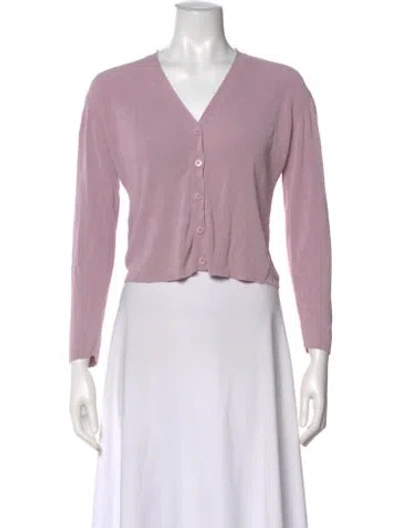 Pre-owned Henri Bendel Silk V-neck Sweater In Purple