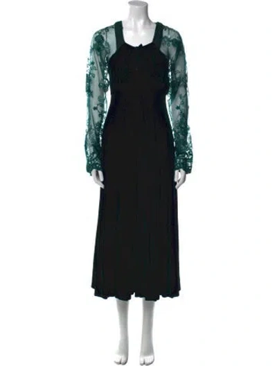 Pre-owned Henri Bendel Square Neckline Long Dress In Black