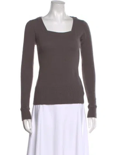 Pre-owned Henri Bendel Square Neckline Sweater In Gray