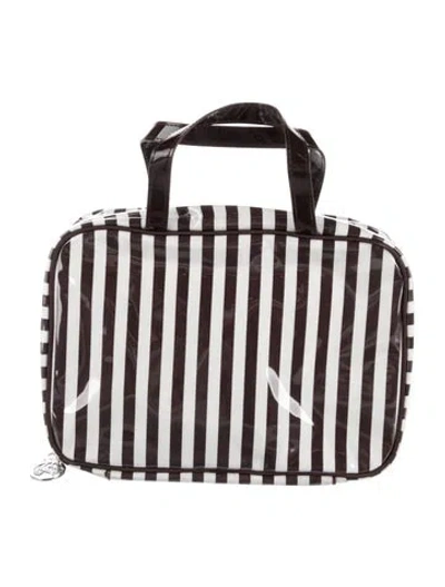 Pre-owned Henri Bendel Striped Cosmetic Bag In Brown