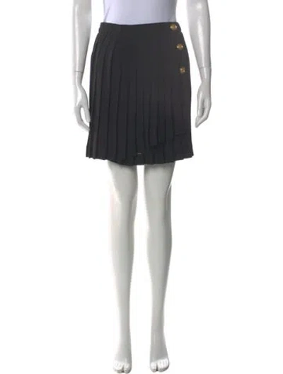 Pre-owned Henri Bendel Striped Mini Skirt In Black