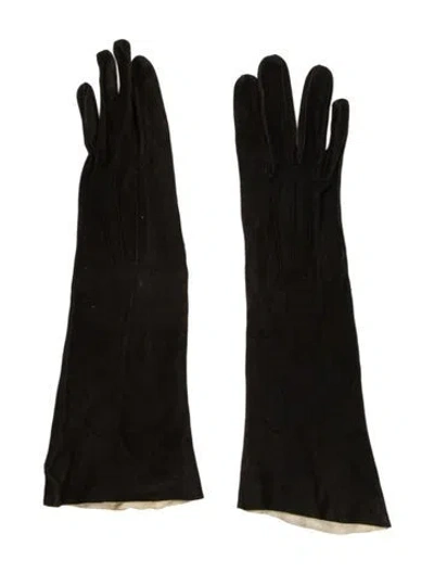 Pre-owned Henri Bendel Suede Winter Gloves In Brown