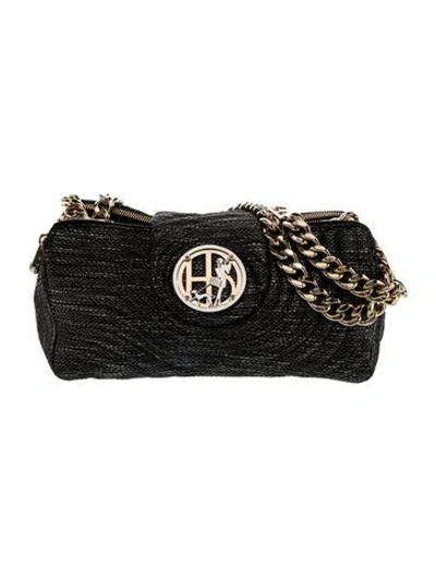 Pre-owned Henri Bendel Tweed Shoulder Bag In Black