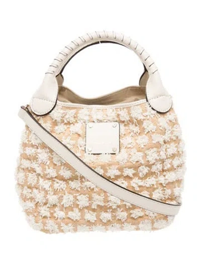 Pre-owned Henri Bendel Tweed Top Handle Bag In Neutral