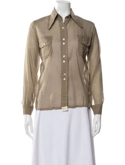 Pre-owned Henri Bendel Vintage 1970's Top In Neutral