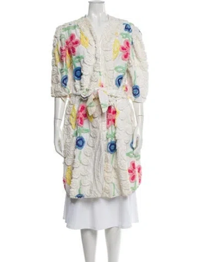 Pre-owned Henri Bendel Vintage 1980's Robe In White