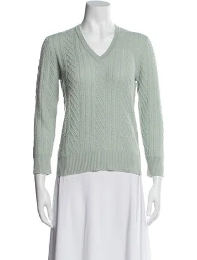 Pre-owned Henri Bendel Vintage Cashmere Sweater In Green